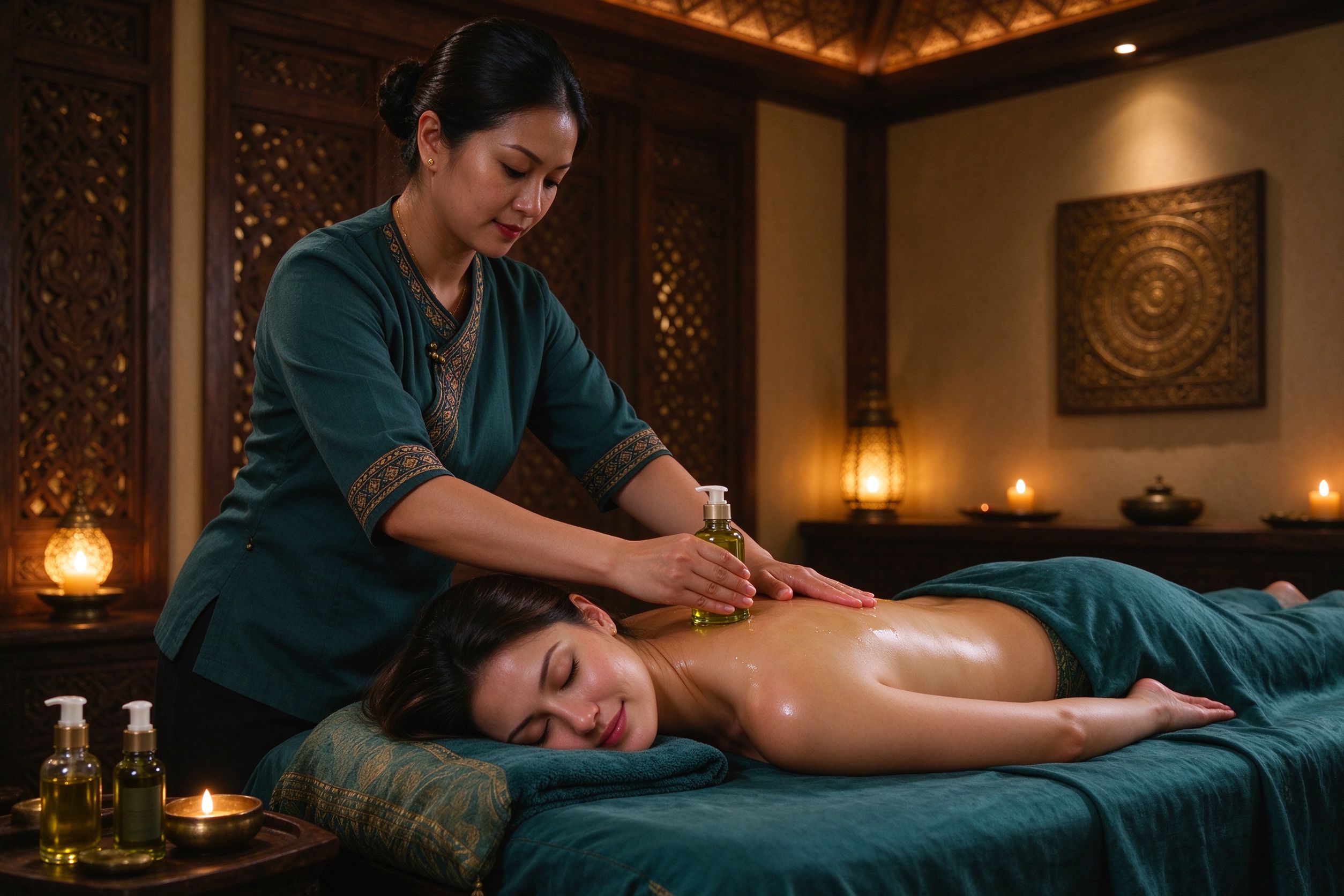 SPA按摩技师服务场景